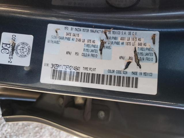 3MZBM1V72FM214841 - 2015 MAZDA 3 TOURING GRAY photo 12