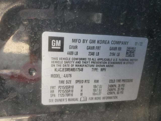 KL4CJESM5NB517548 - 2022 BUICK ENCORE PREFERRED BLACK photo 14