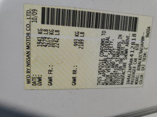 1N4AL2AP9AN412818 - 2010 NISSAN ALTIMA BASE Ağ foto 13