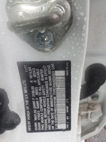 SHHFK7H49JU210196 - 2018 HONDA CIVIC SPORT 白色 照片 12