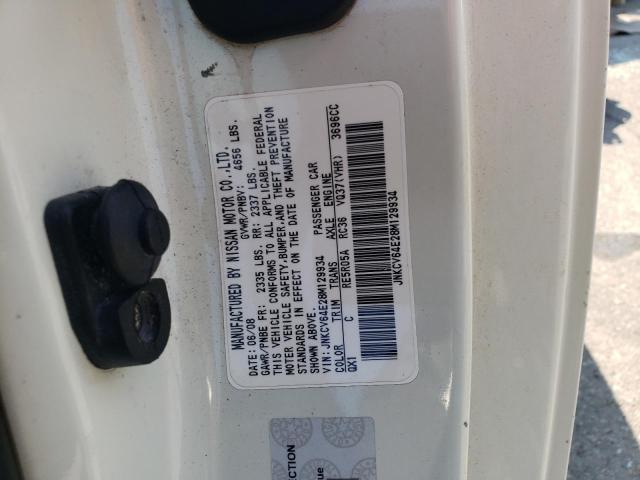 JNKCV64E28M129934 - 2008 INFINITI G37 BASE WHITE photo 13