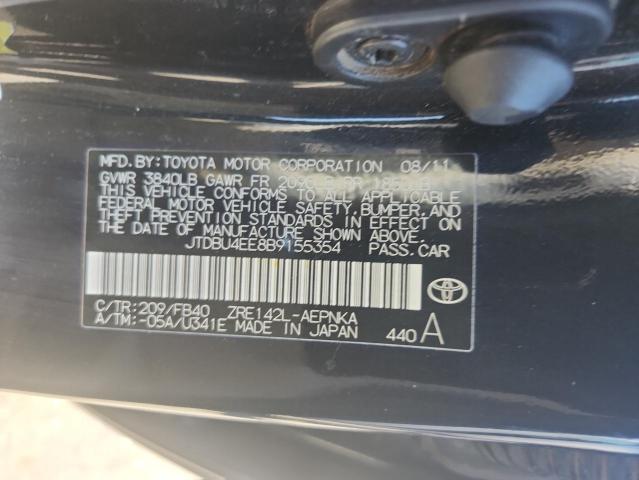 JTDBU4EE8B9155354 - 2011 TOYOTA COROLLA BASE Czarny zdjęcie 13