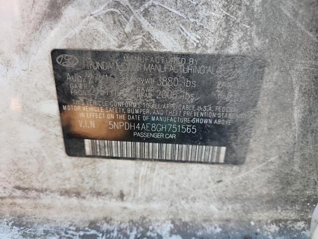 5NPDH4AE8GH751565 - 2016 HYUNDAI ELANTRA SE Beyaz fotoğraf 12