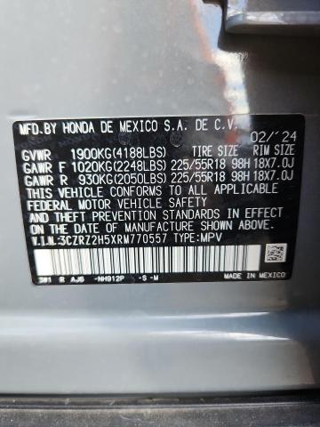 3CZRZ2H5XRM770557 - 2024 HONDA HR-V SPORT رمادي صورة 12