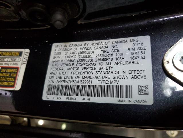2HKRW2H50JH622961 - 2018 HONDA CR-V EX Сұр фото 13