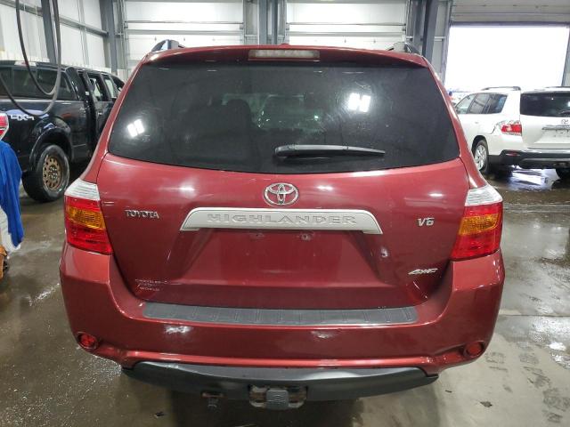 5TDZA3EHXAS002423 - 2010 TOYOTA HIGHLANDER RED photo 6