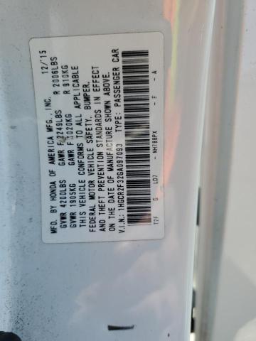 1HGCR2F32GA097093 - 2016 HONDA ACCORD LX WHITE photo 13