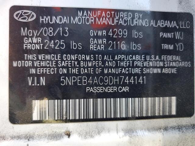 5NPEB4AC9DH744141 - 2013 HYUNDAI SONATA GLS 白色 照片 12