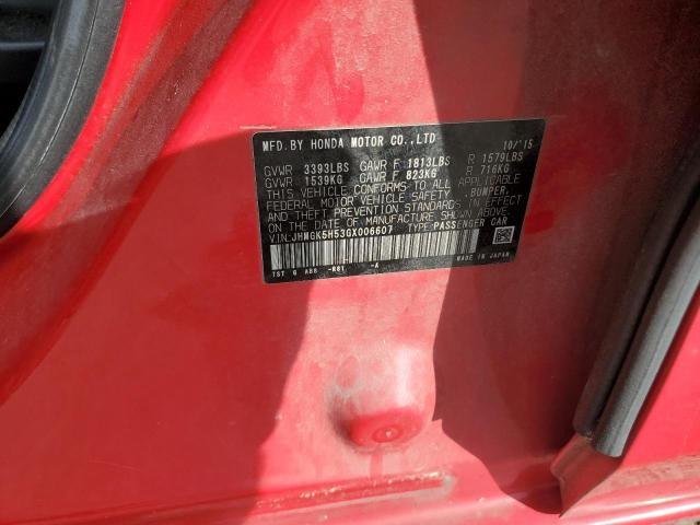 JHMGK5H53GX006607 - 2016 HONDA FIT LX RED photo 14