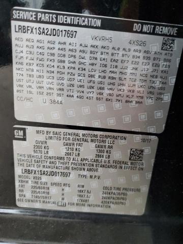 LRBFX1SA2JD017697 - 2018 BUICK ENVISION ESSENCE შავი ფოტო 13