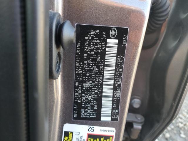 4T1G11AK0RU235467 - 2024 TOYOTA CAMRY SE NIGHT SHADE GRAY photo 13