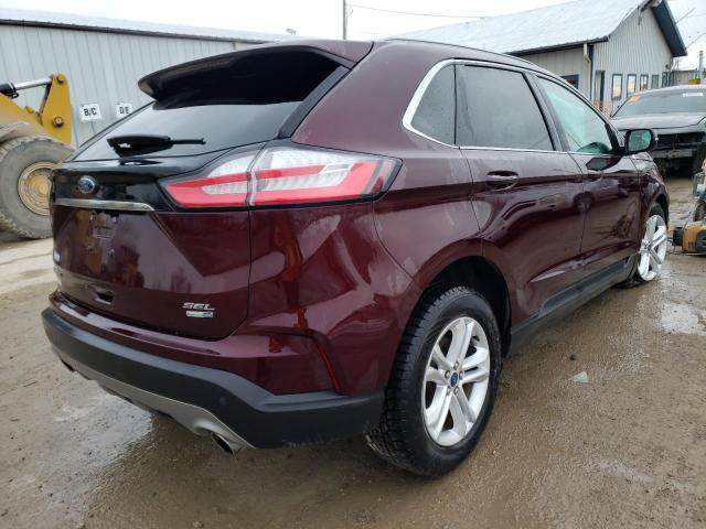 2FMPK4J97LBA26008 - 2020 FORD EDGE SEL MAROON photo 3