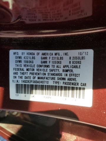 1HGCR2F56DA049710 - 2013 HONDA ACCORD SPORT MAROON photo 12
