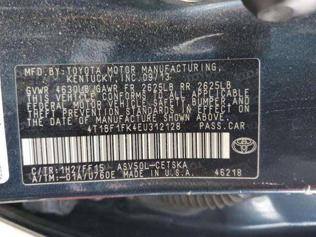 4T1BF1FK4EU312128 - 2014 TOYOTA CAMRY L 蓝色 照片 12