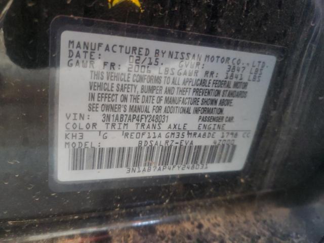 3N1AB7AP4FY248031 - 2015 NISSAN SENTRA S 黑色 照片 12