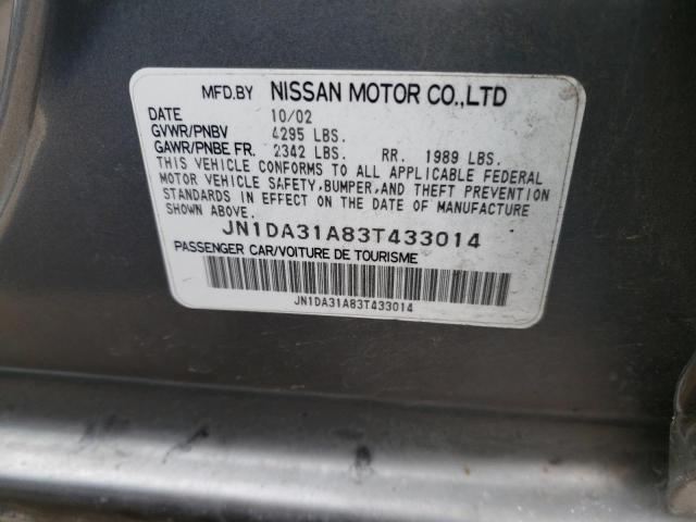 JN1DA31A83T433014 - 2003 NISSAN MAXIMA GLE GRAY photo 12