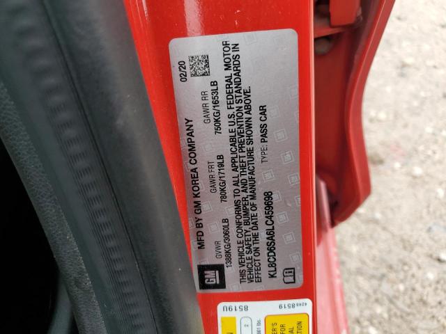 KL8CD6SA6LC459698 - 2020 CHEVROLET SPARK 1LT RED photo 12