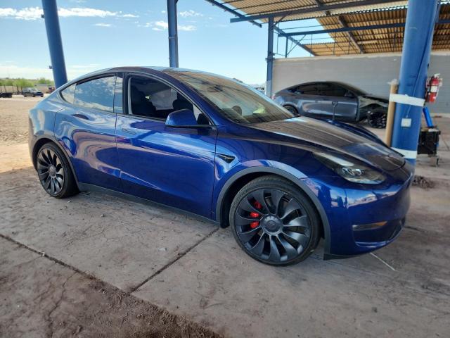 7SAYGDEFXNF542785 - 2022 TESLA MODEL Y Blau Foto 4