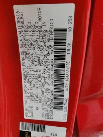 3TMJU62N97M039486 - 2007 TOYOTA TACOMA DOUBLE CAB PRERUNNER RED photo 12