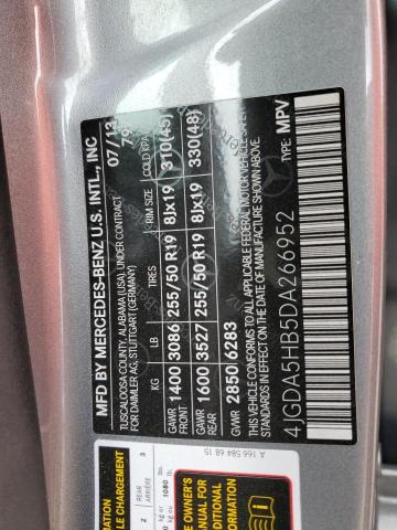 4JGDA5HB5DA266952 - 2013 MERCEDES-BENZ ML 350 4MATIC GRAY photo 13