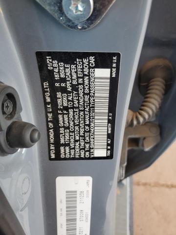 SHHFK7H4XMU213211 - 2021 HONDA CIVIC SPORT Grau Foto 12
