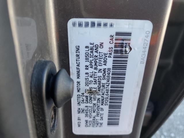 5Y2SL64874Z468408 - 2004 PONTIAC VIBE GRAY photo 12