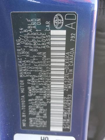 2T1BURHE2EC217211 - 2014 TOYOTA COROLLA L BLUE photo 12