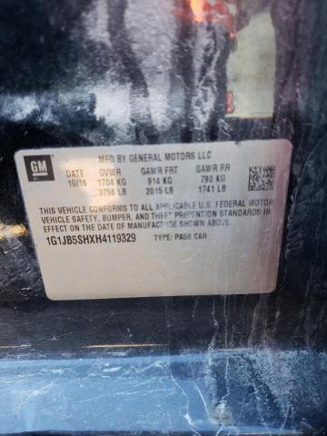 1G1JB5SHXH4119329 - 2017 CHEVROLET SONIC LS BLACK photo 13