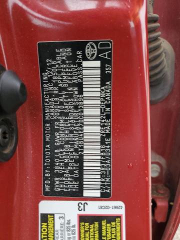 2T1BU4EE7DC013896 - 2013 TOYOTA COROLLA BASE Qırmızı foto 12