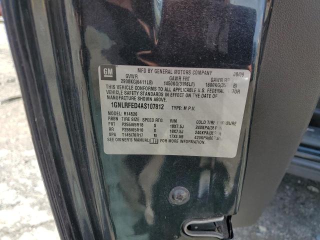 1GNLRFED4AS107812 - 2010 CHEVROLET TRAVERSE LT BLACK photo 13