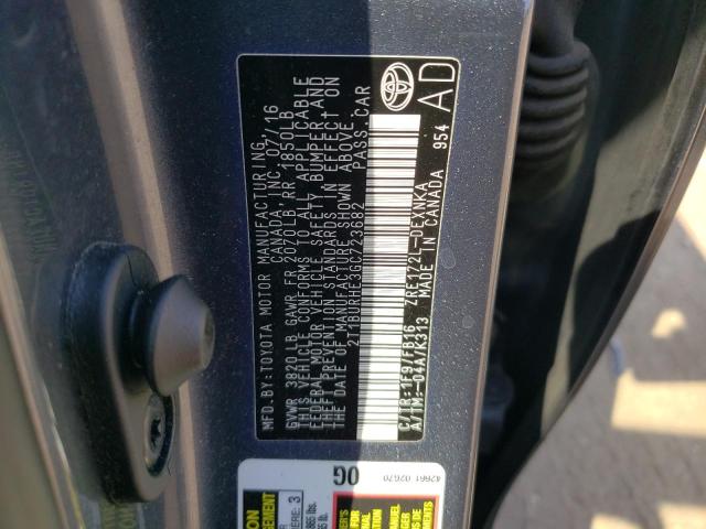 2T1BURHE3GC723682 - 2016 TOYOTA COROLLA L 蓝色 照片 12