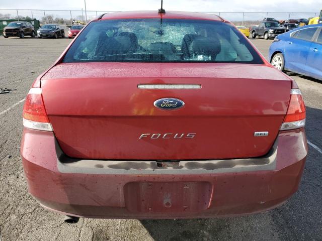 1FAHP3HNXAW242220 - 2010 FORD FOCUS SEL RED photo 6