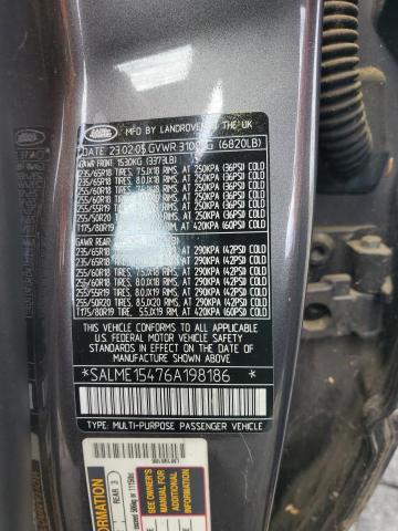 SALME15476A198186 - 2006 LAND ROVER RANGE ROVE HSE GRAY photo 13