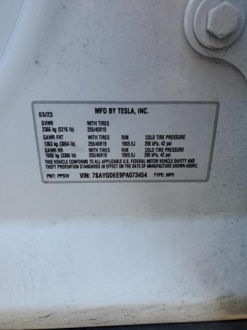 7SAYGDEE9PA073454 - 2023 TESLA MODEL Y 白色 照片 13