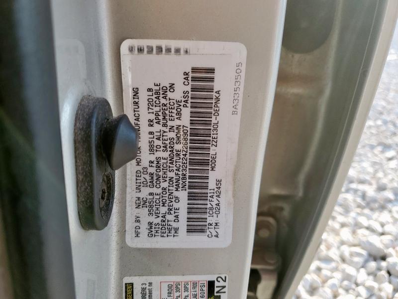 1NXBR32E24Z268907 - 2004 TOYOTA COROLLA CE SILVER photo 13