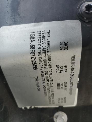 1G8AJ58F57Z125499 - 2007 SATURN ION LEVEL 2 Qara foto 12