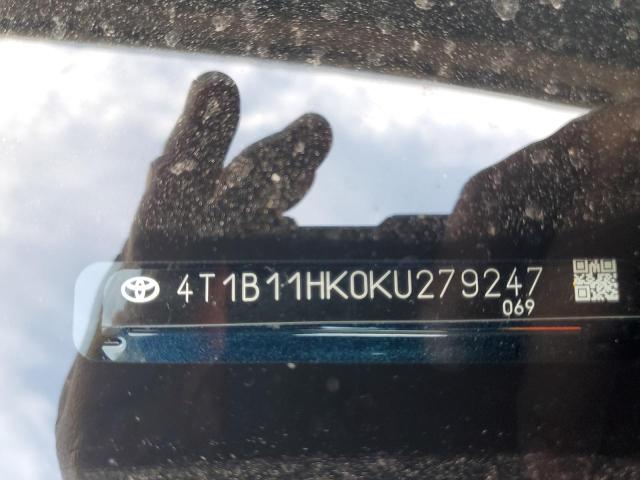 4T1B11HK0KU279247 - 2019 TOYOTA CAMRY L TEAL photo 12