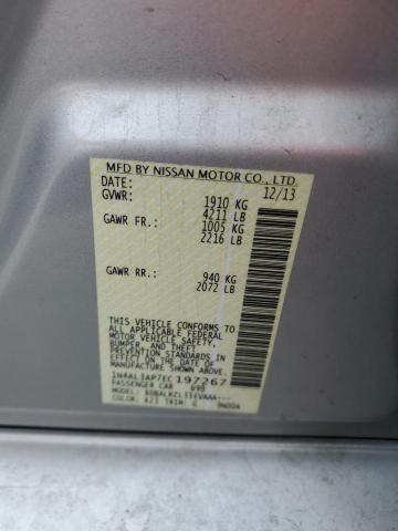 1N4AL3AP7EC197267 - 2014 NISSAN ALTIMA 2.5 SILVER photo 12