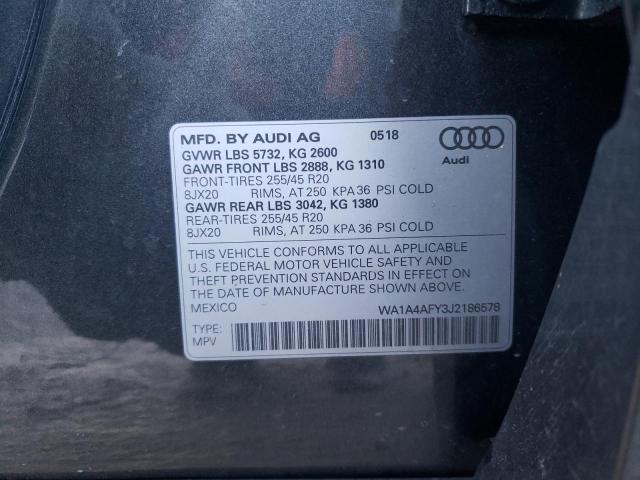 WA1A4AFY3J2186578 - 2018 AUDI SQ5 PREMIUM PLUS GRAY photo 13