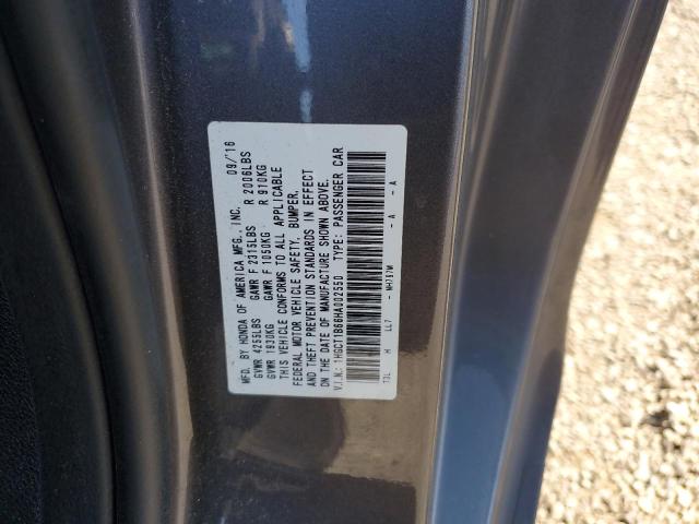 1HGCT1B66HA002550 - 2017 HONDA ACCORD EXL GRAY photo 13
