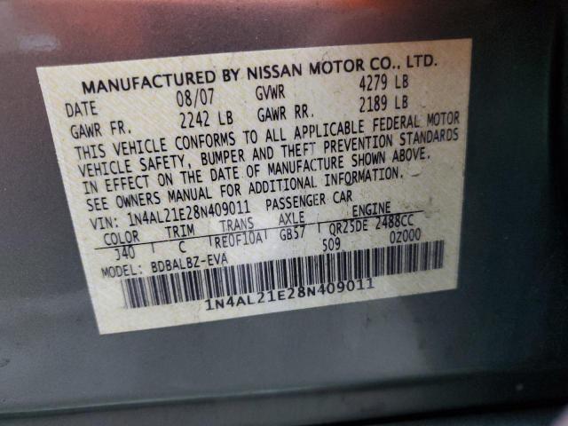 1N4AL21E28N409011 - 2008 NISSAN ALTIMA 2.5 GREEN photo 13