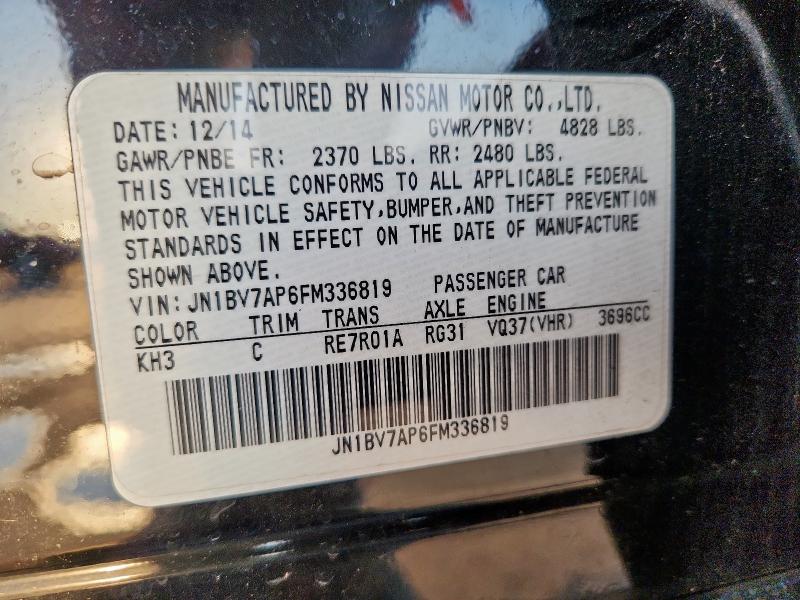 JN1BV7AP6FM336819 - 2015 INFINITI Q50 BASE Schwarz Foto 12