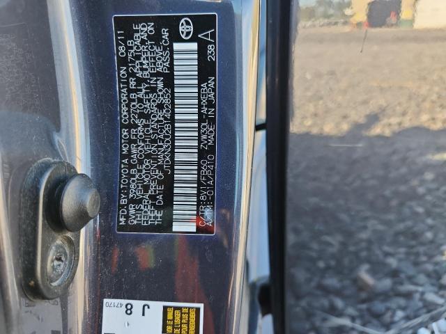 JTDKN3DU2B1402852 - 2011 TOYOTA PRIUS Сұр фото 12