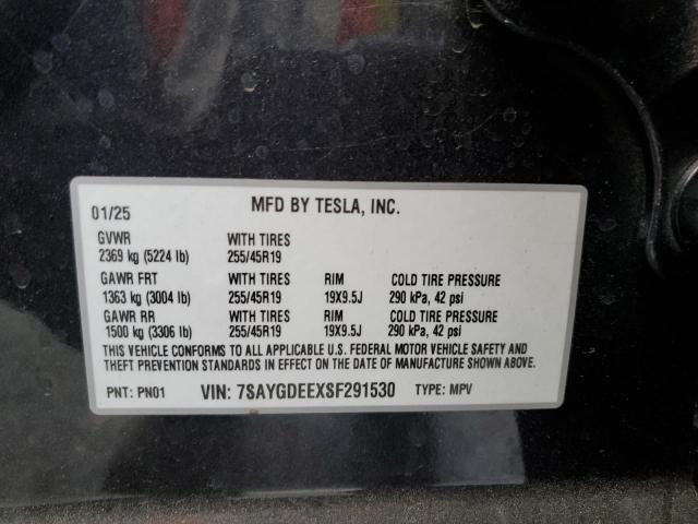 7SAYGDEEXSF291530 - 2025 TESLA MODEL Y CHARCOAL photo 12