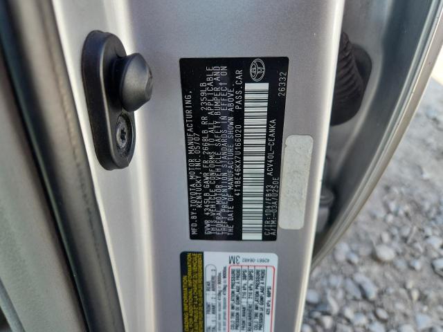 4T1BE46KX7U166020 - 2007 TOYOTA CAMRY CE 银色 照片 12