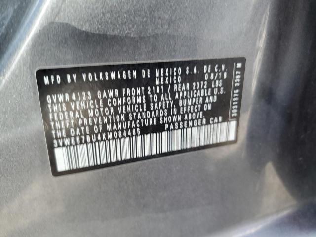 3VWE57BU4KM084465 - 2019 VOLKSWAGEN JETTA SEL 灰色 照片 12