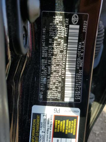 4T1BF1FKXHU284176 - 2017 TOYOTA CAMRY LE BLACK photo 12