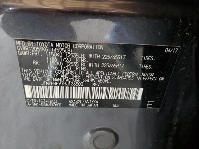 JTMZFREV7HJ136503 - 2017 TOYOTA RAV4 LE Schwarz Foto 13