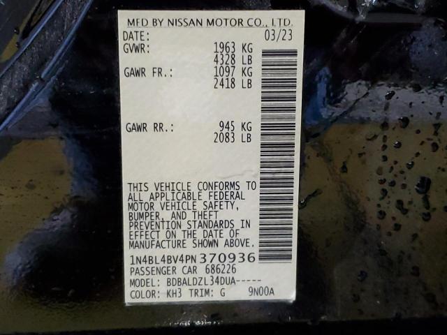 1N4BL4BV4PN370936 - 2023 NISSAN ALTIMA S 黑色 照片 13