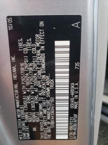 5TBBT44136S477160 - 2006 TOYOTA TUNDRA ACCESS CAB SR5 SILVER photo 12